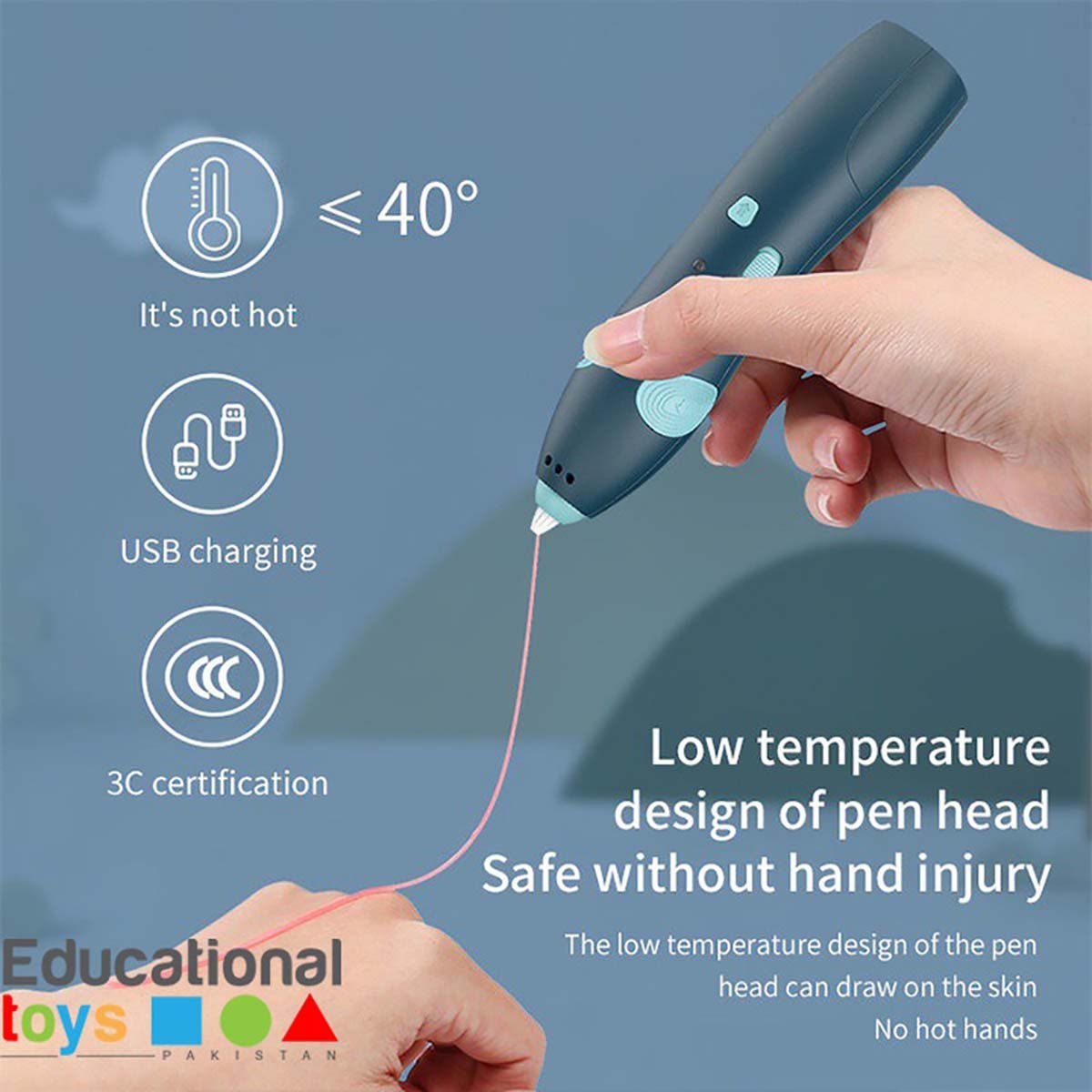 3D Graffiti DIY Printing Doodle Low Temperature Pen for Kids
