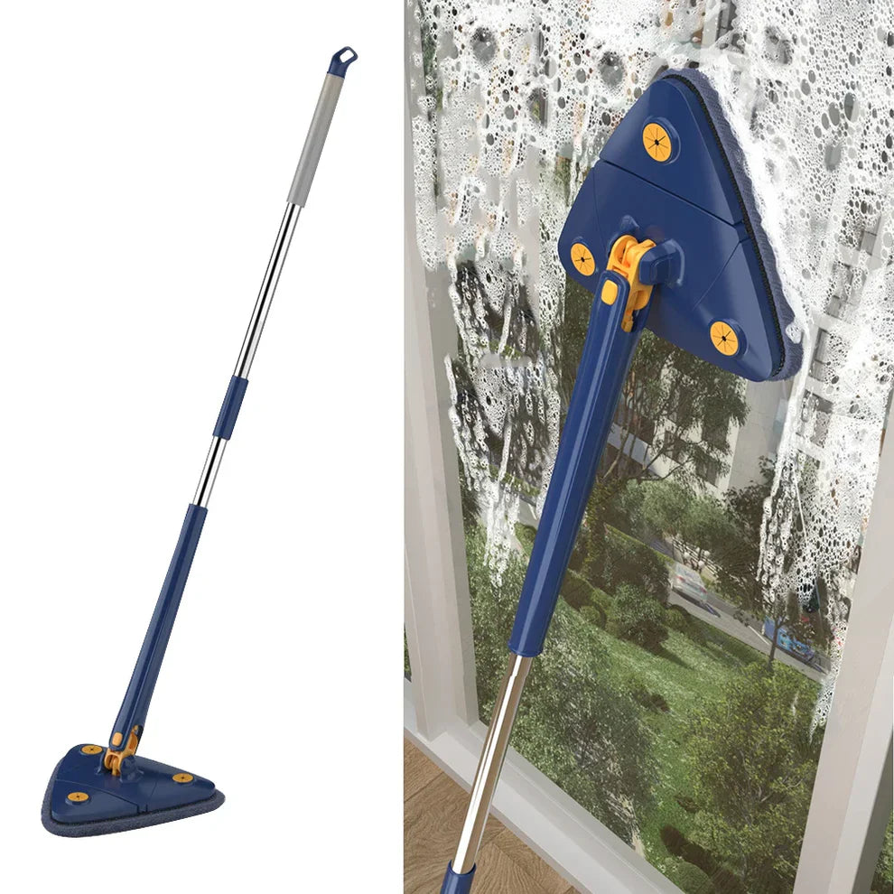 360° Triangular Rotation Mop - Auto Squeeze Long Handle