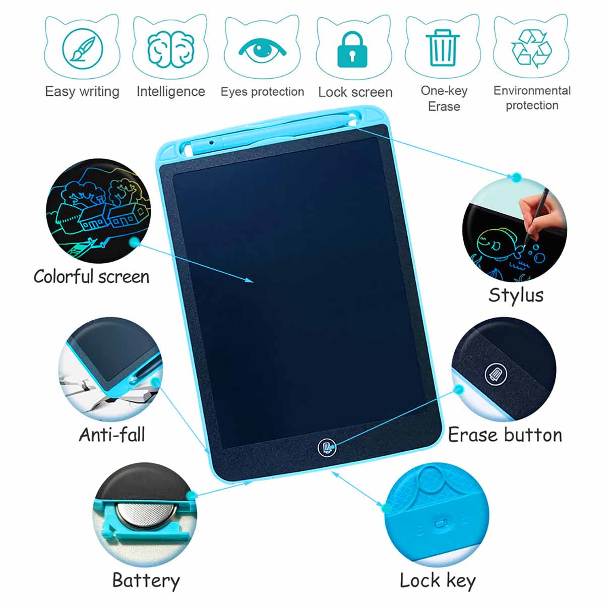 LCD Writing Doodle Drawing Creative Digital Eco Friendly No Mess Tab