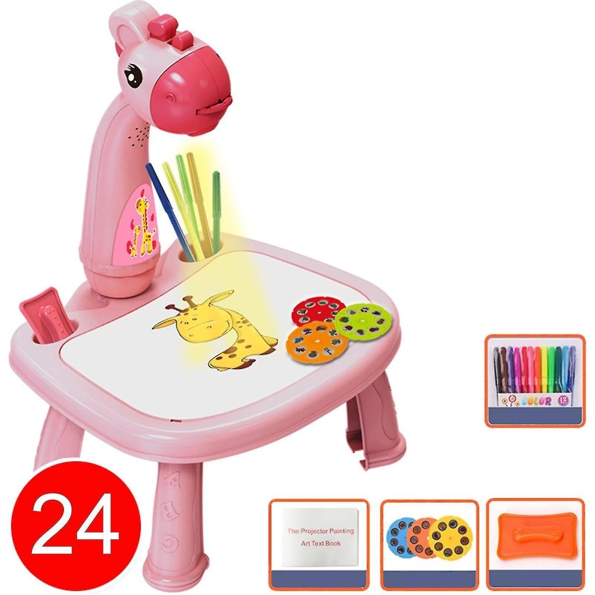 Trace and Draw Art Cartoon Giraffe Design