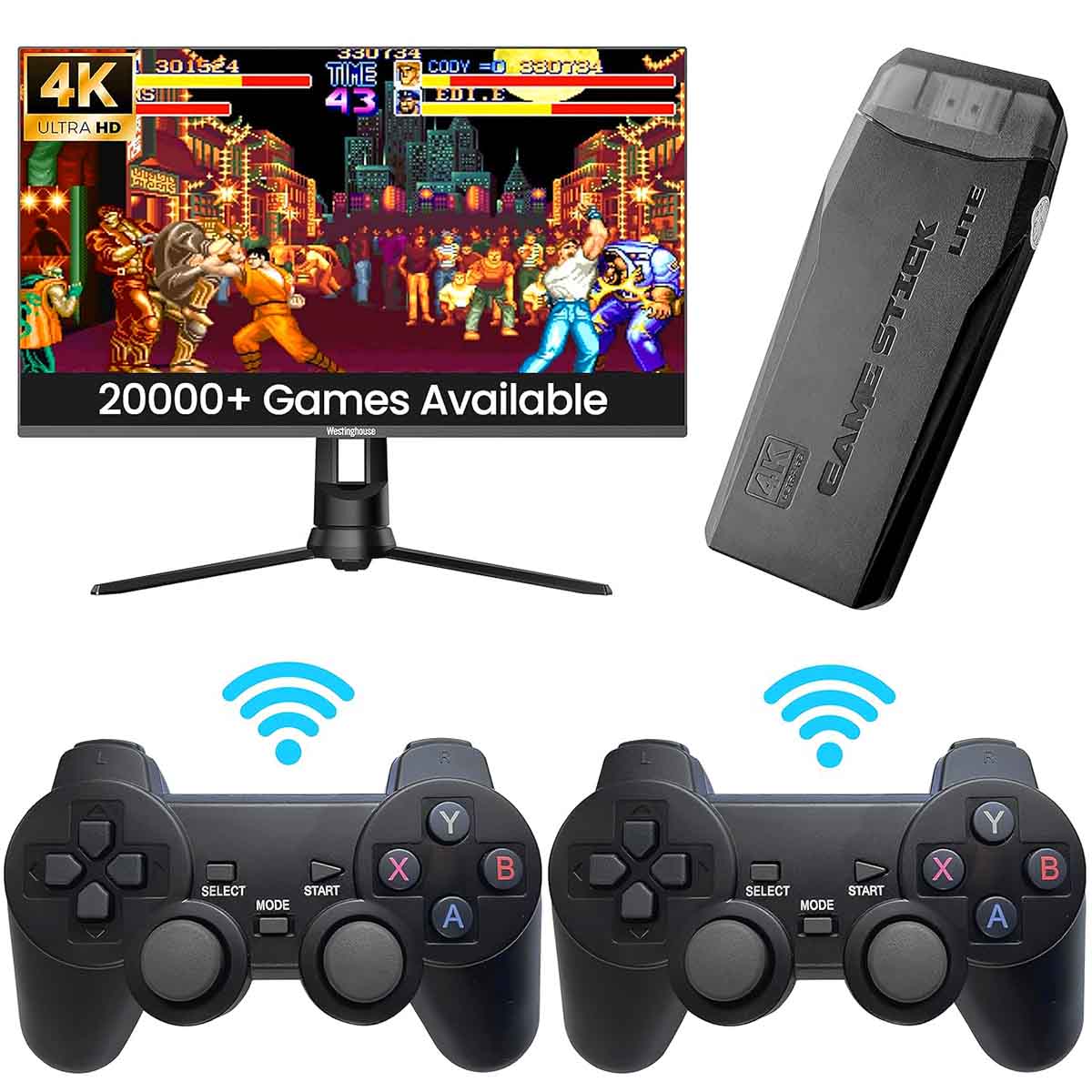 Wireless Retro Game Console with 2 wireless Controller