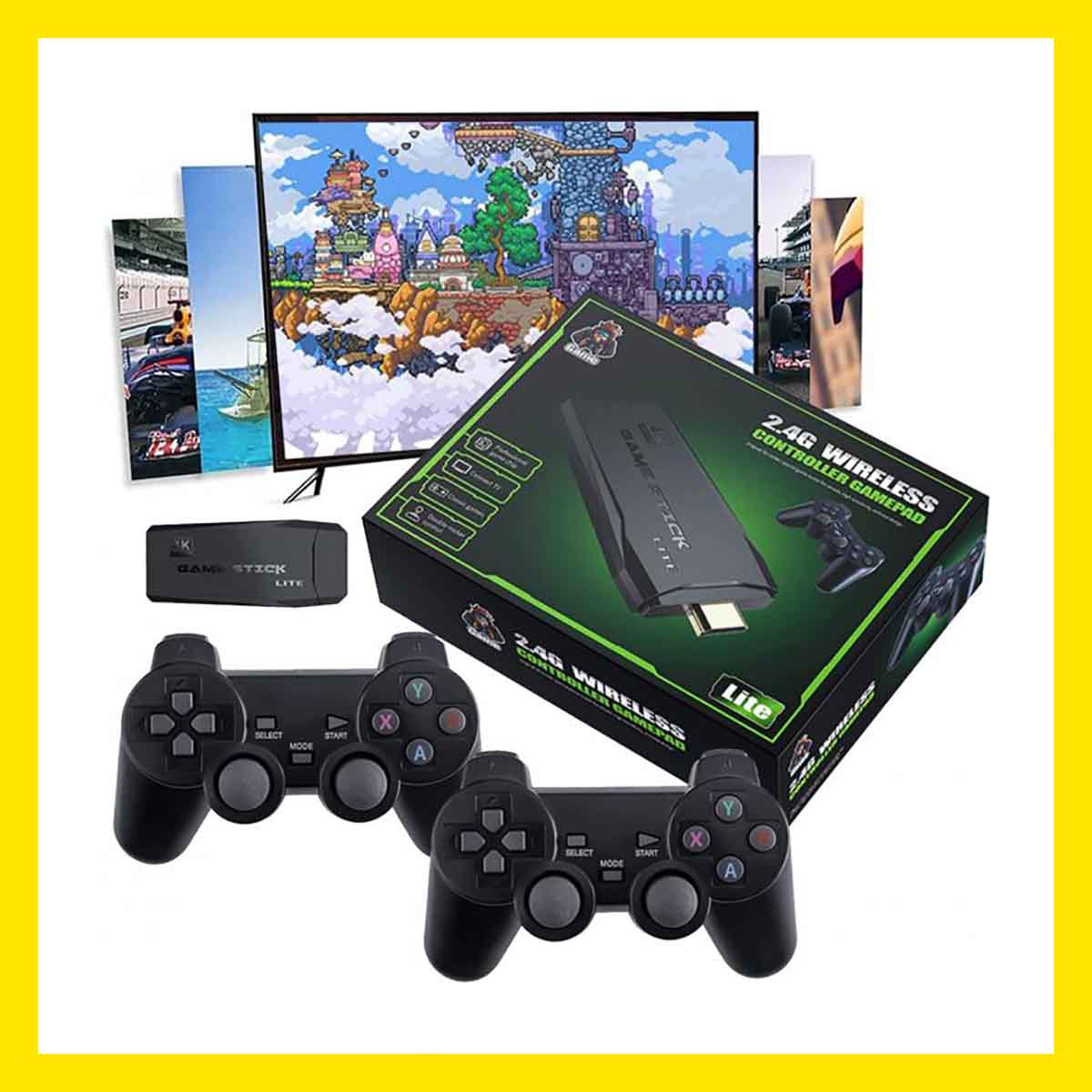 Wireless Retro Game Console with 2 wireless Controller