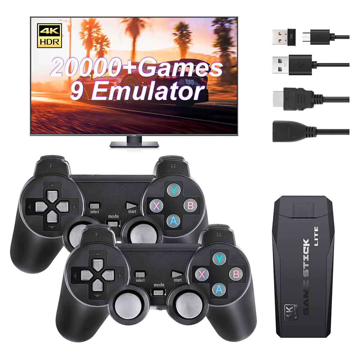 Wireless Retro Game Console with 2 wireless Controller